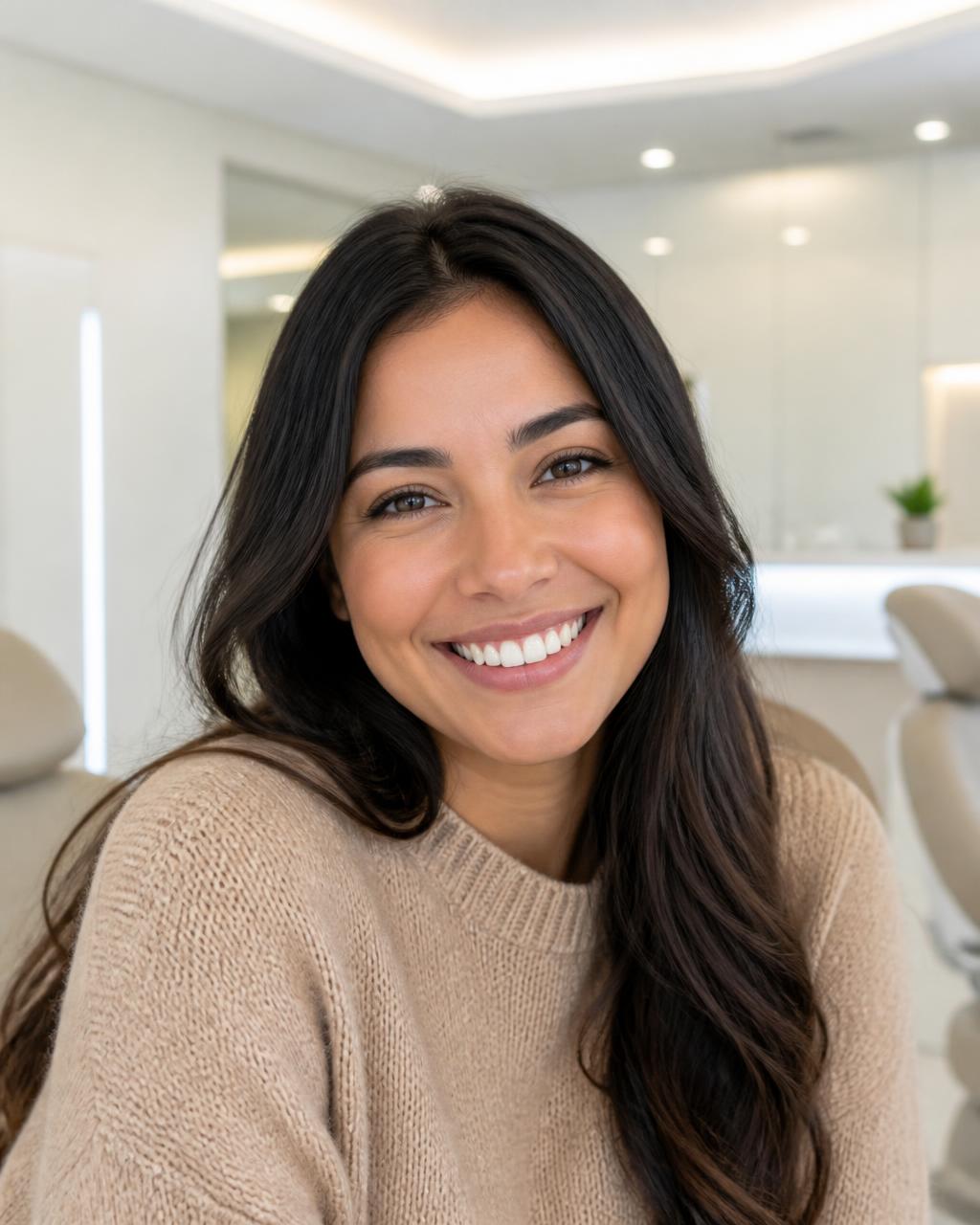 Sorriso harmônico após facetas em porcelana